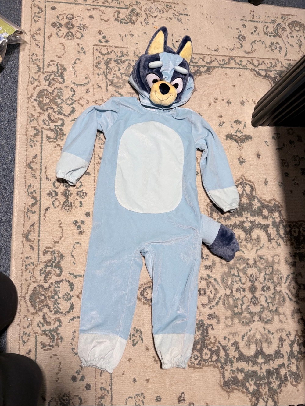 Blue Plush Wolf Hooded Kids One-Piece Costume